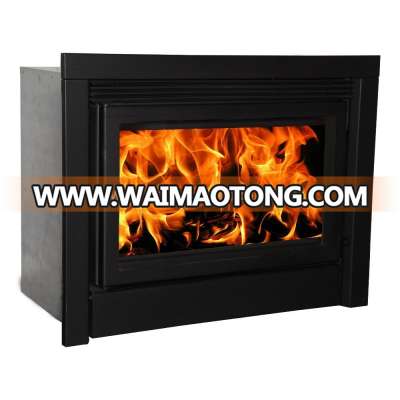 Big power Indoor insert built wood long burning fireplace with fans